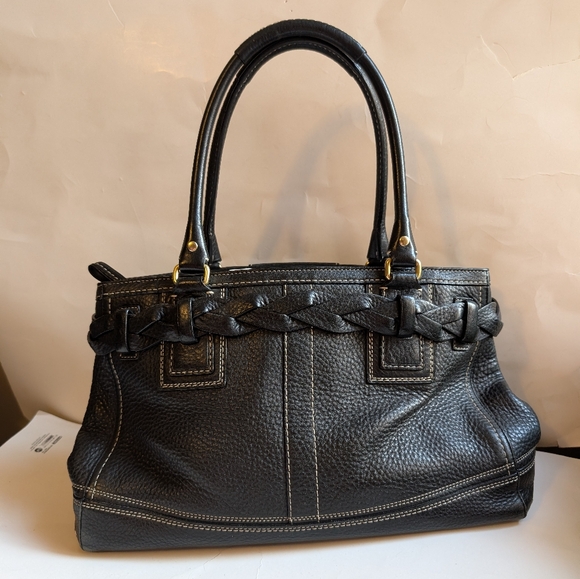 COACH Vintage Leather PURSE J0693-10529 PEBBLED BLACK SATCHEL BAG in VGUC - Picture 2 of 14